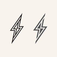 Vector Thunderbolt Emblem Featuring Strong Lightning Symbol and Bold Electric Energy Illustration