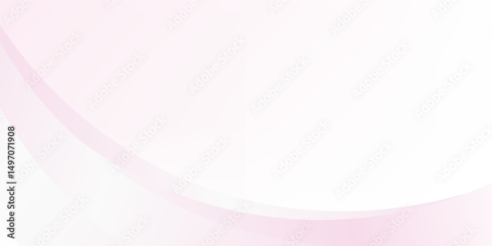 Fototapete abstract white background with soft pink gradient in shape of wave curve. editable background with l