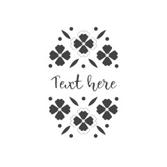 Vector illustration element, embroidery, floral frame for text or logo. 