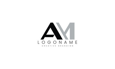 Minimalist AM Logo for Branding and Identity.