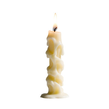 andle burning in reverse, wax forming upwards 