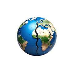 Fototapeta premium 3D spherical globe on white background 