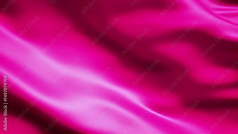 Poster Flowing Fuchsia Fabric: Abstract Silk Texture with Gentle Ripples and Subtle Light Play
