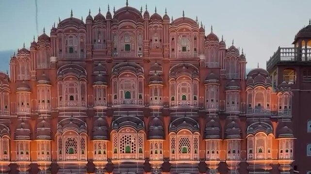 View of Hawa Mahal Through a Window in Jaipur, India

