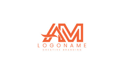 Minimalist AM Logo for Branding and Identity.