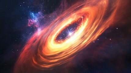 Obraz premium Fiery cosmic ring nebula stellar explosion space background