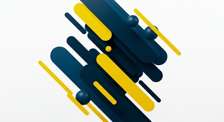 Fototapeta premium A colorful abstract design with yellow and blue stripes and black