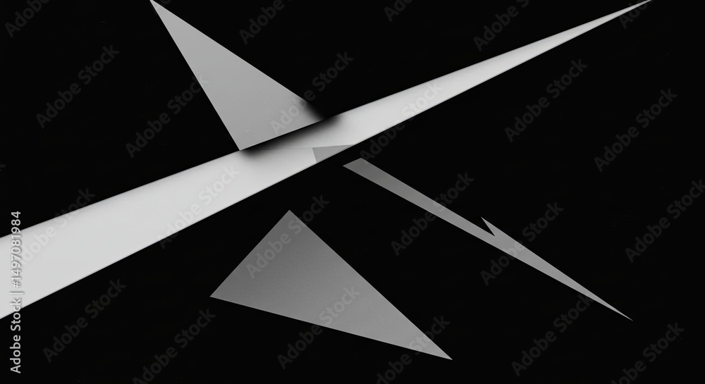 Aufkleber a black and white image of a triangle with a white line on it