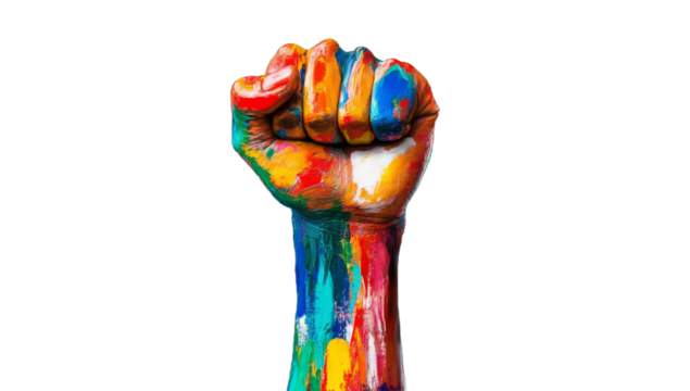 Juneteenth freedom raised hand transparent