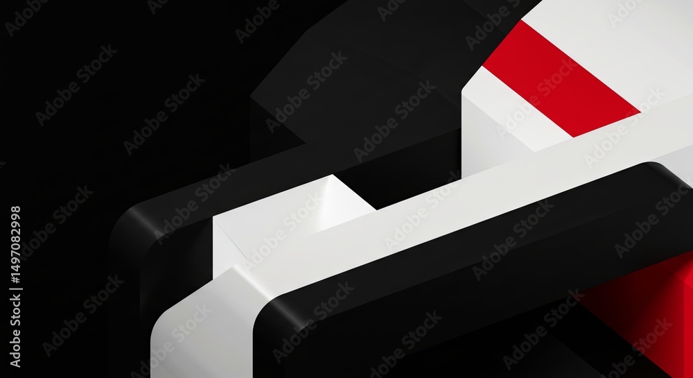 Poster A black and white image of a car with a red stripe
