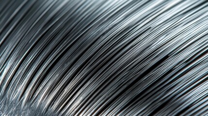 Obraz premium Close-up of a wire or cable. the wire appears to be made of metal and has a shiny, metallic sheen. the lines of the wire are arranged in a diagonal pattern, creating a sense of depth and dimension.