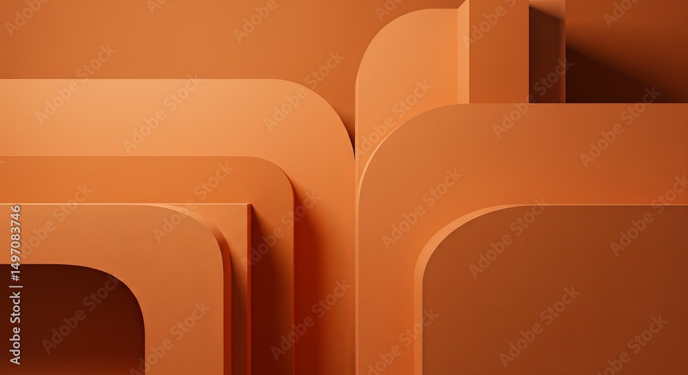 Poster the orange background is made up of many different shapes