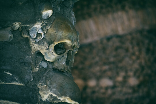 catacumba, calavera, &Eacute;vora, Portugal