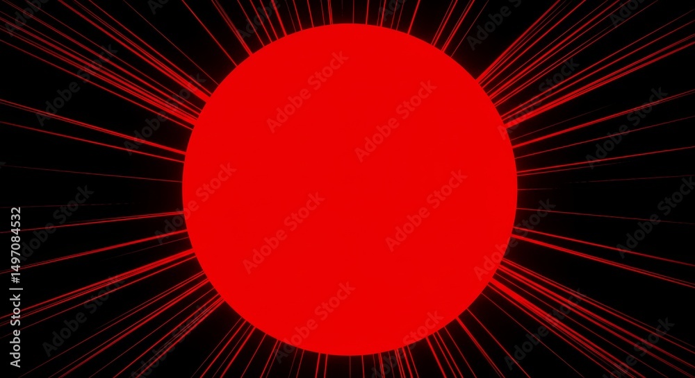 Poster a red circle with a black background