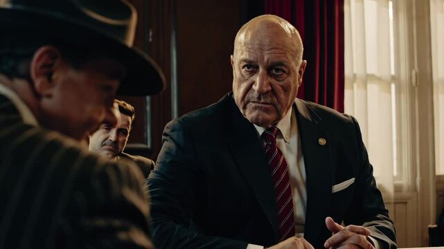 Underworld Boss Conducting Shadowy Negotiations