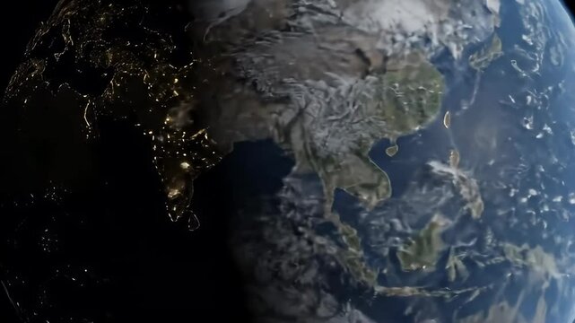 Rajasthan Map Mismatch Showing Americas at Night &ndash; Satellite Misplacement Illustration