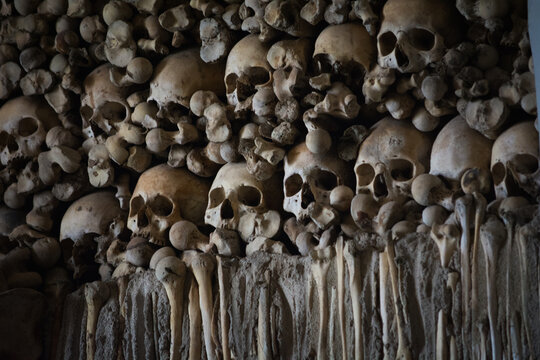 catacumba, calavera, &Eacute;vora, Portugal