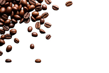 Obraz premium coffee-beans-falling-isolated-background-dark-roast-freshly-ground