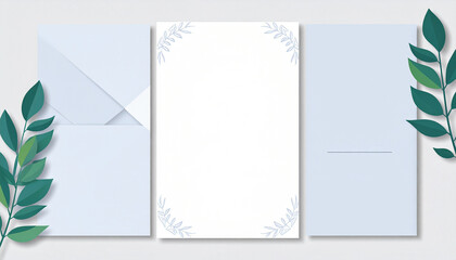 Wedding Invitation Template with Paper Cut Out Effect