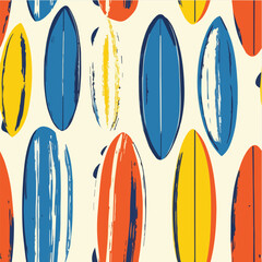  Illustration seamless pattern of Retro surf for poster
