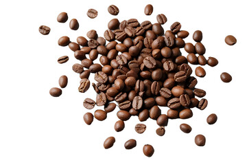 Naklejka premium coffee-beans-isolated-roast-arabica-closeup-dark-brown-flavorful-drink