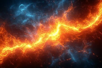 Abstract hot fire lightning