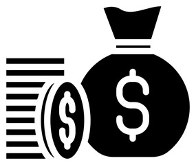 vector illustration of a bag with money