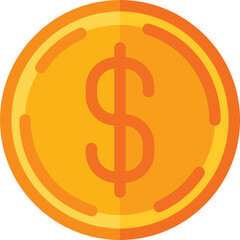 Dollar sign icon in flat style