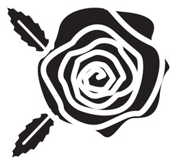 Rose silhouette. Rose icon