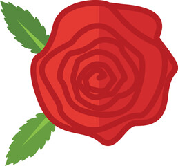Red rose isolated. Red rose flat icon