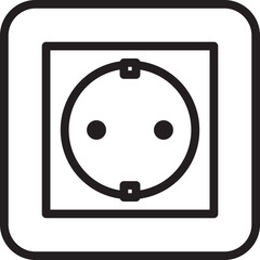 Power plug icon. Electrical outlet in line style