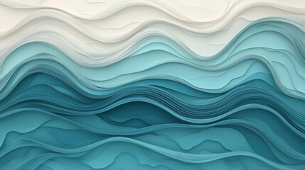 Fototapeta premium Abstract background with a wave-like pattern. the wave is made up of multiple layers of different shades of blue and white, creating a layered effect.