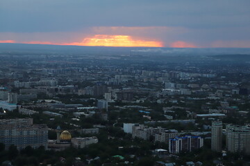 sunset over the city