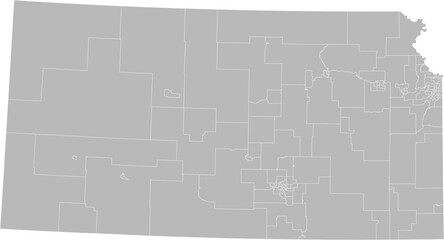 Kansas state house districts vector map (Albers equal area conic projection, PPT-compatible & fully editable)