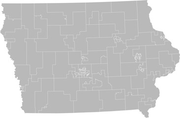 Obraz premium Iowa state house districts vector map (Albers equal area conic projection, PPT-compatible & fully editable)