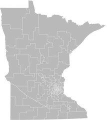Obraz premium Minnesota state house districts vector map (Albers equal area conic projection, PPT-compatible & fully editable)