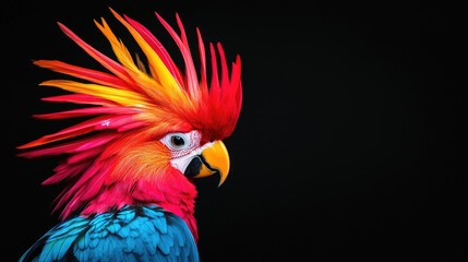 Obraz premium Vibrant parrot displays colorful plumage