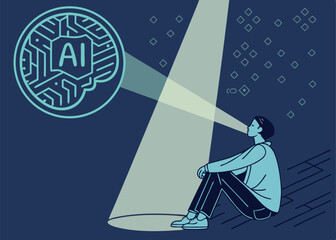 Fototapeta premium intricate detailed digital illustration, futuristic cityscape, glowing neon signs, cyberpunk, dark sky, mysterious figure in foreground, mood lighting, cinematic composition, vivid colors,