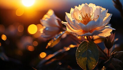 夕日に照らされる美しい花／Structure Reference Image