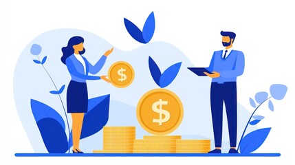 Businesspeople investing money growth financial success