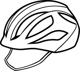 Cycling Helmet outline line art illustration, coloring book page