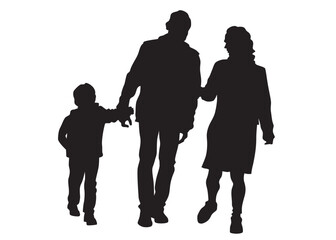 Families with little child on white background