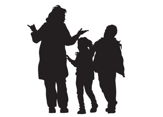 Families with little child on white background