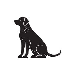 Dog Icon Vector Flat Animal Silhouette with White Background.