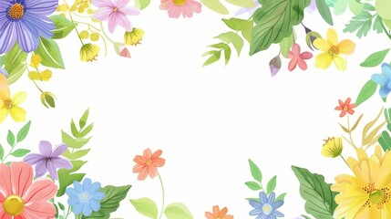 Flower frame for adding text Created with Generative AI technology