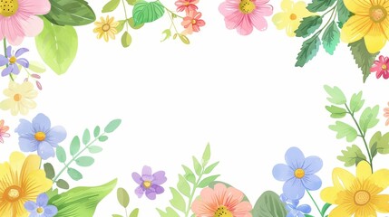Flower frame for adding text Created with Generative AI technology