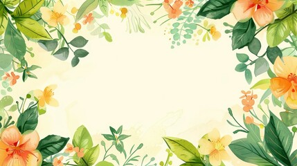 Flower frame for adding text Created with Generative AI technology