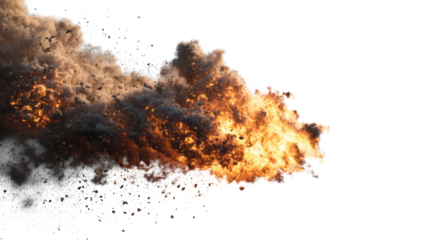 destructive dust explosion isolated on white or transparent png