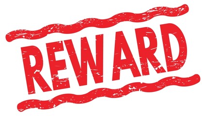 REWARD text on red lines stamp sign.