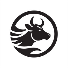cow vector silhouette clip art logo design illustration. livestock collection.